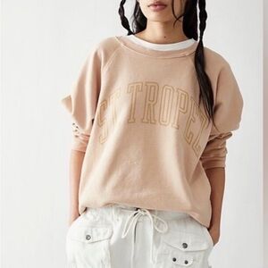FREE PEOPLE retrobrand st tropez blush crewneck SMALL French Terry